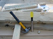 Chiselling out the crossbeam slots