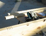 Cutting the slots in the planks